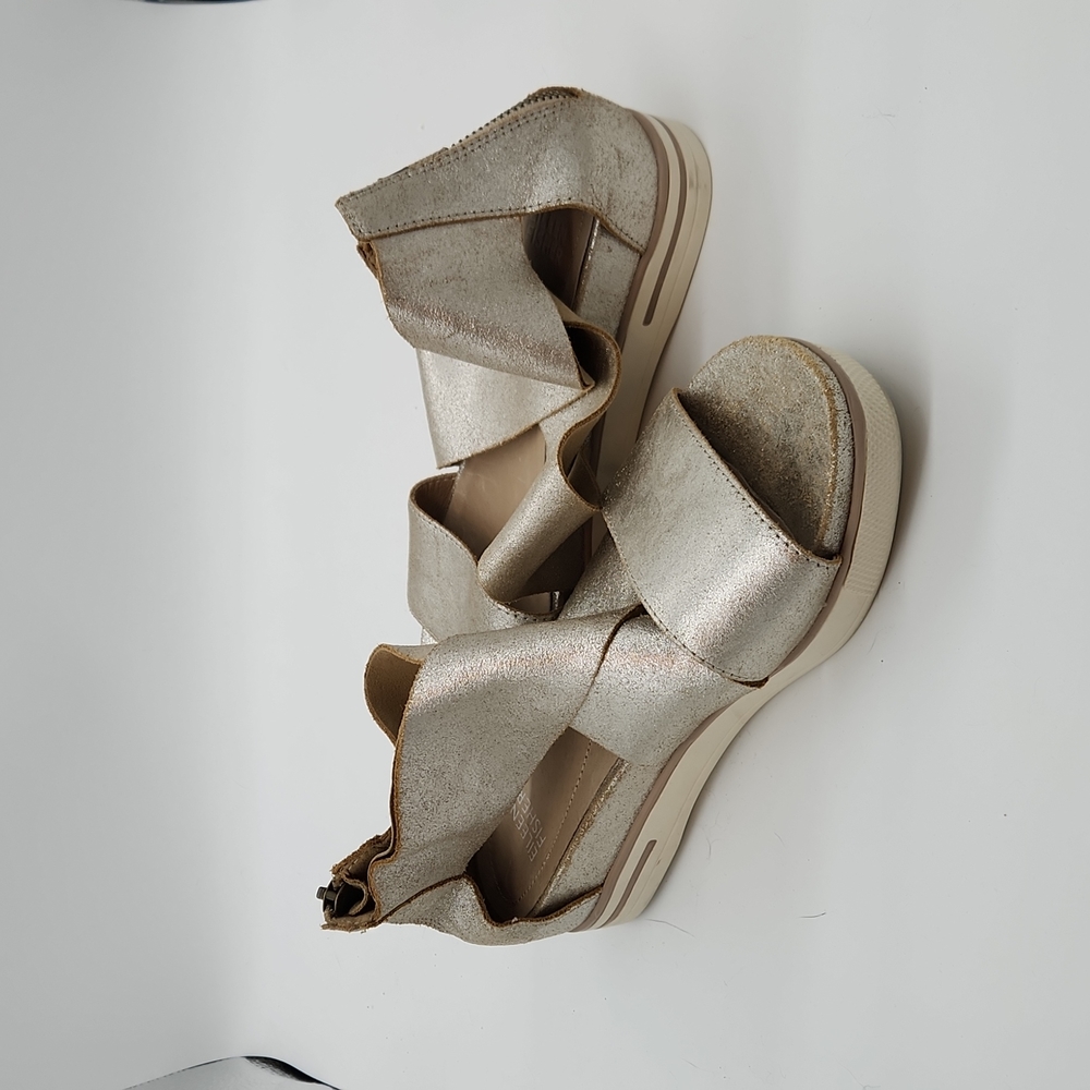 Eileen Fisher leather sport sandal Metallic